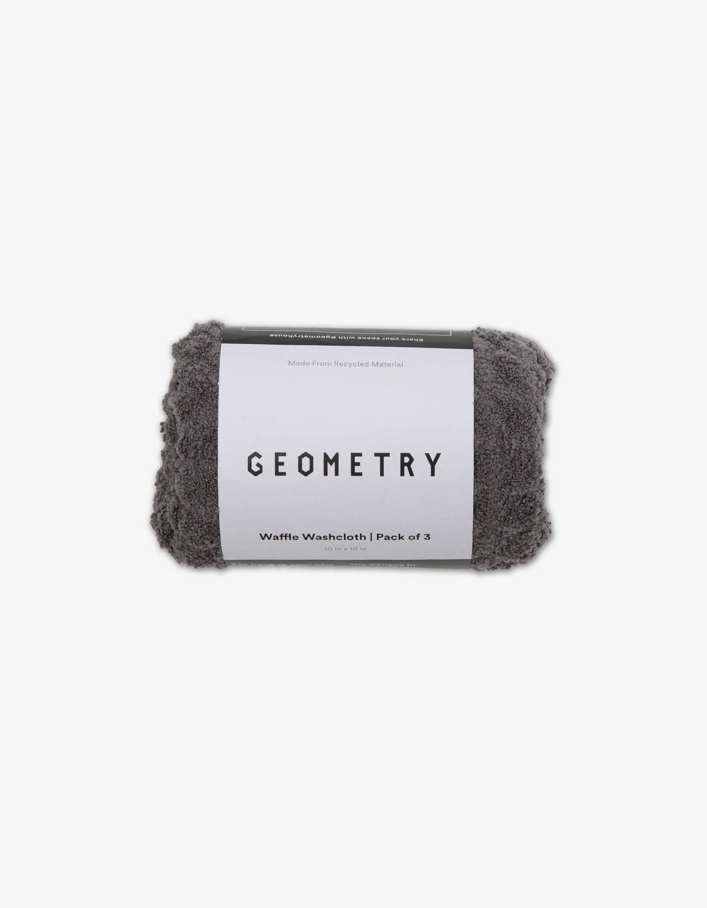 Geometry - Charcoal Waffle Washcloth Set
