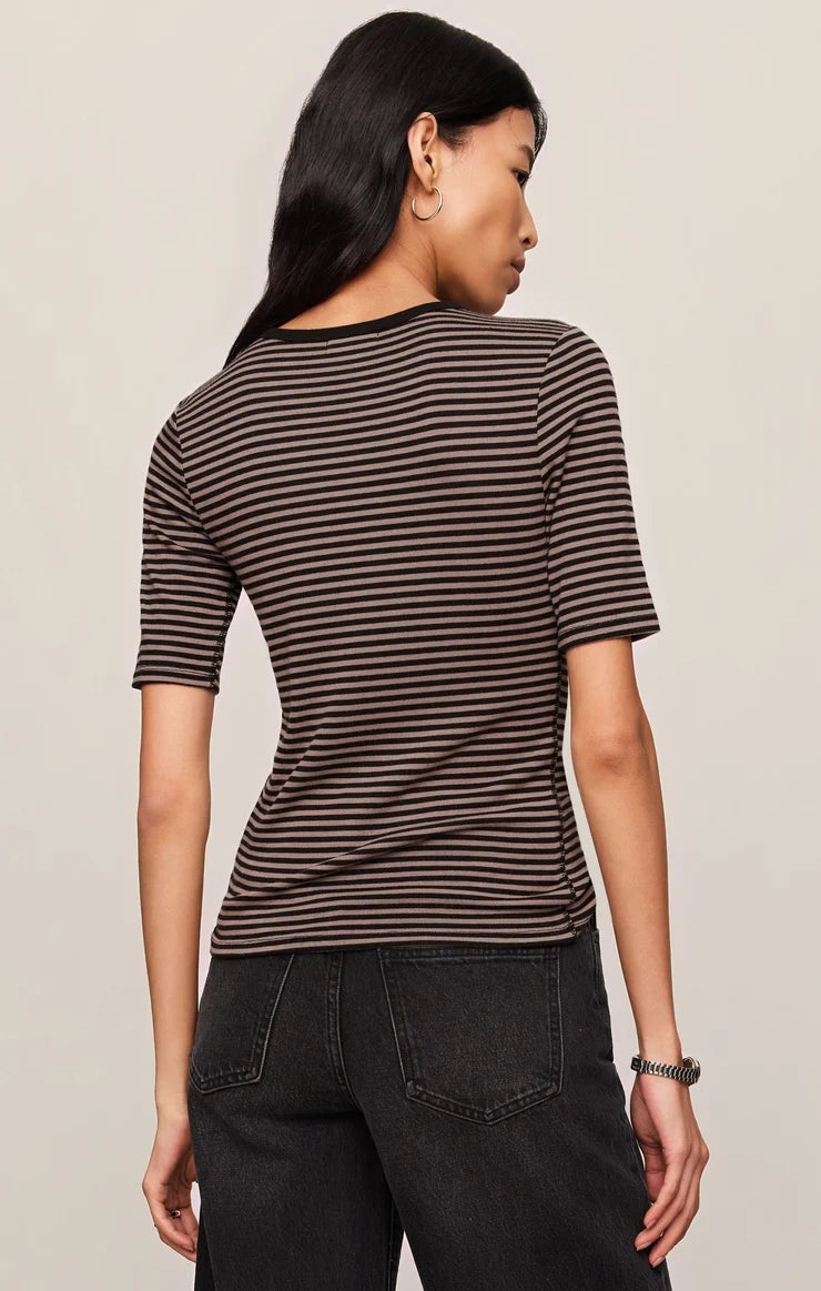 Z Supply Freida Striped Tee - Wild Mushroom