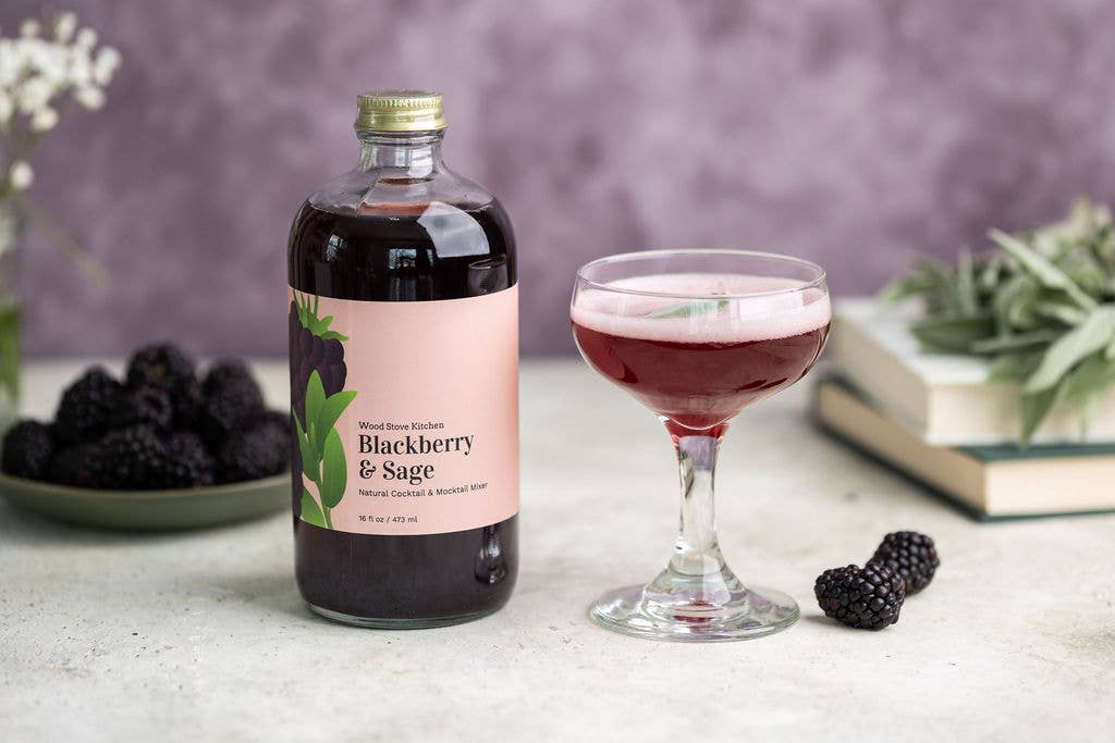 Wood Stove Kitchen - Blackberry & Sage Cocktail Mixer and Mocktail Mixer, 16 fl oz