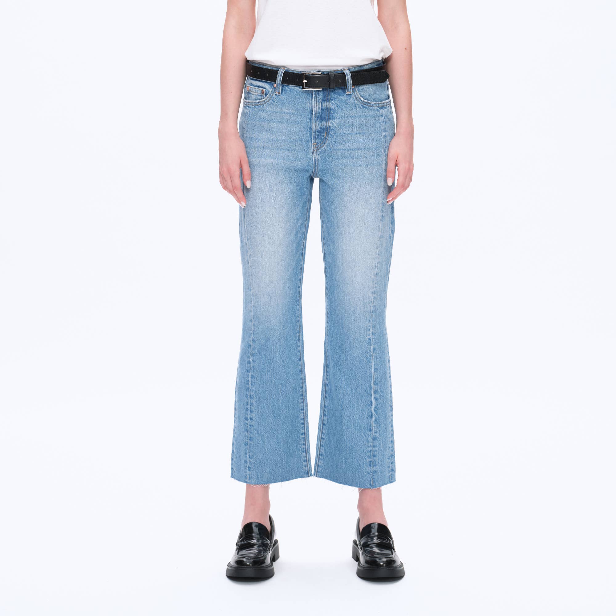BAYEAS - HIGH RISE RELAXED STRAIGHT DENIM WITH RAW HEM