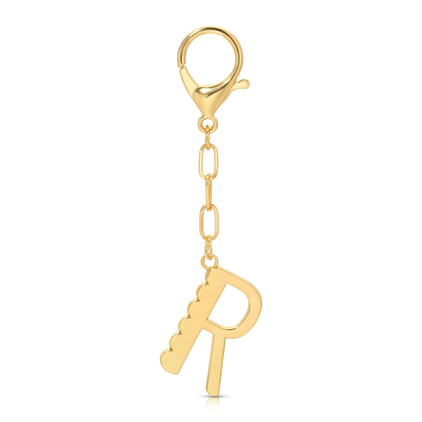 Lucky Feather - Enamel Bag Charm / Keychain - Letter - R