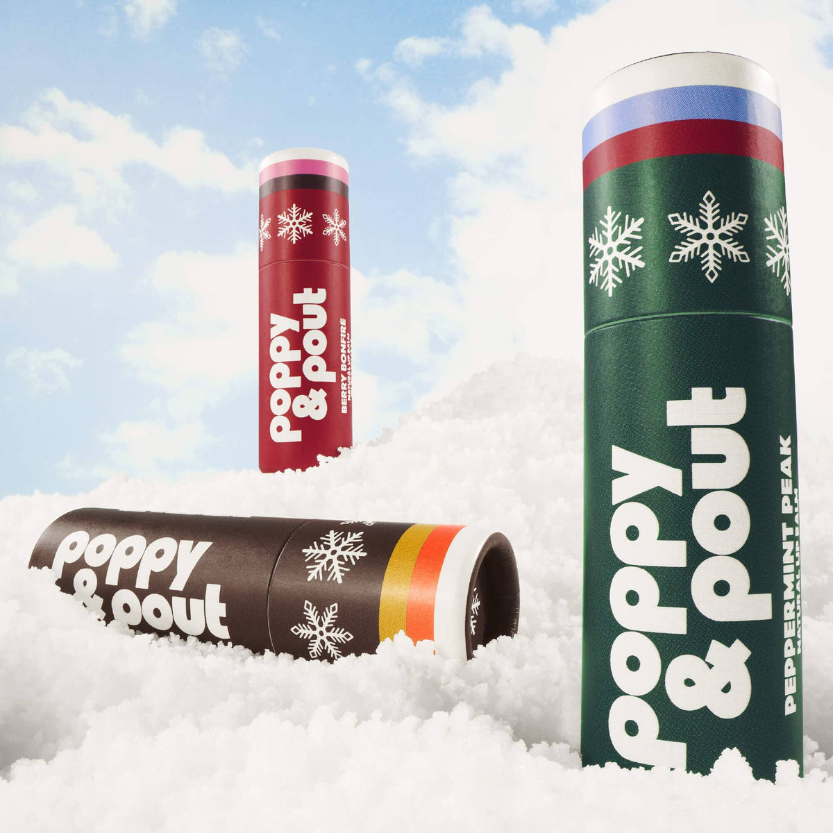 Poppy & Pout - Lip Balm, Retro Ski, Berry Bonfire, Limited Edition