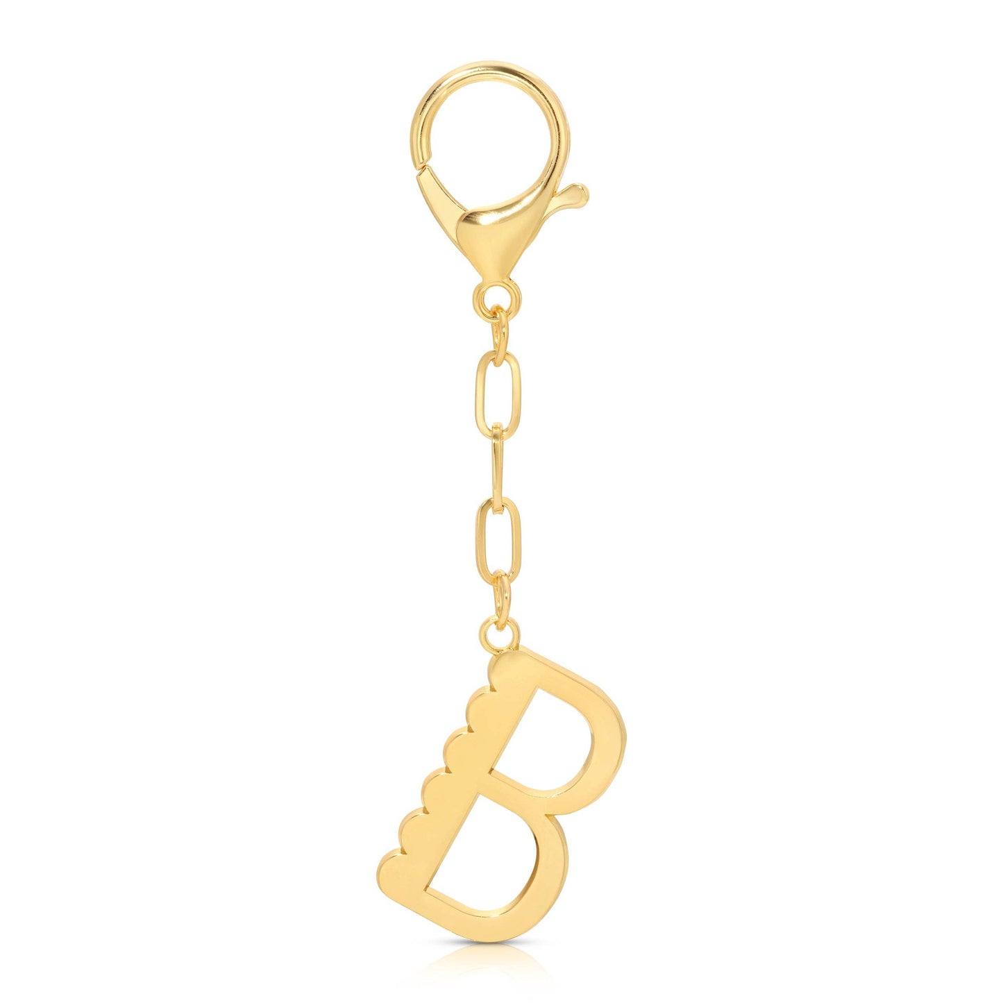 Lucky Feather - Enamel Bag Charm / Keychain - Letter - B