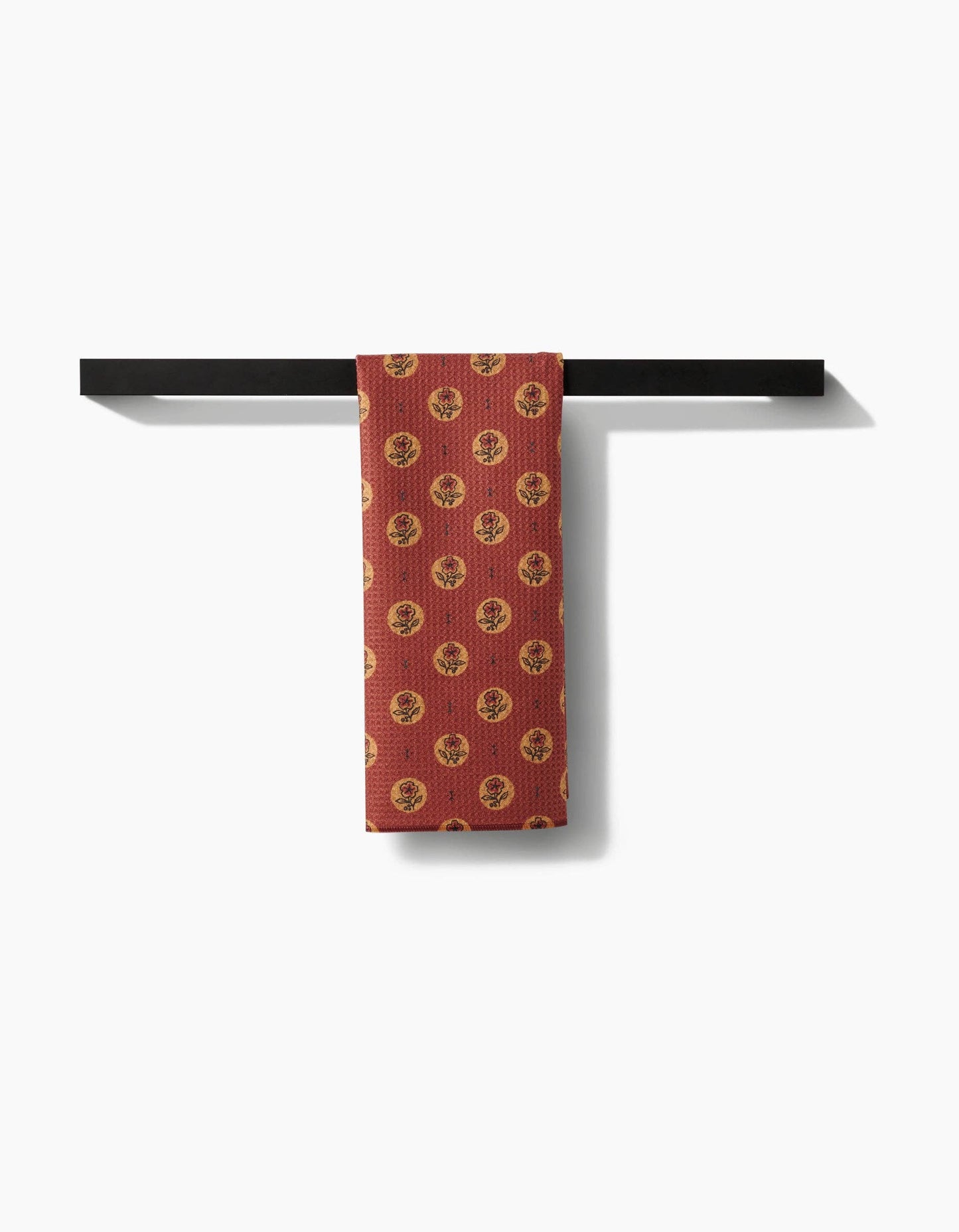 Geometry - Artisanal Floral Orange Tea Towel