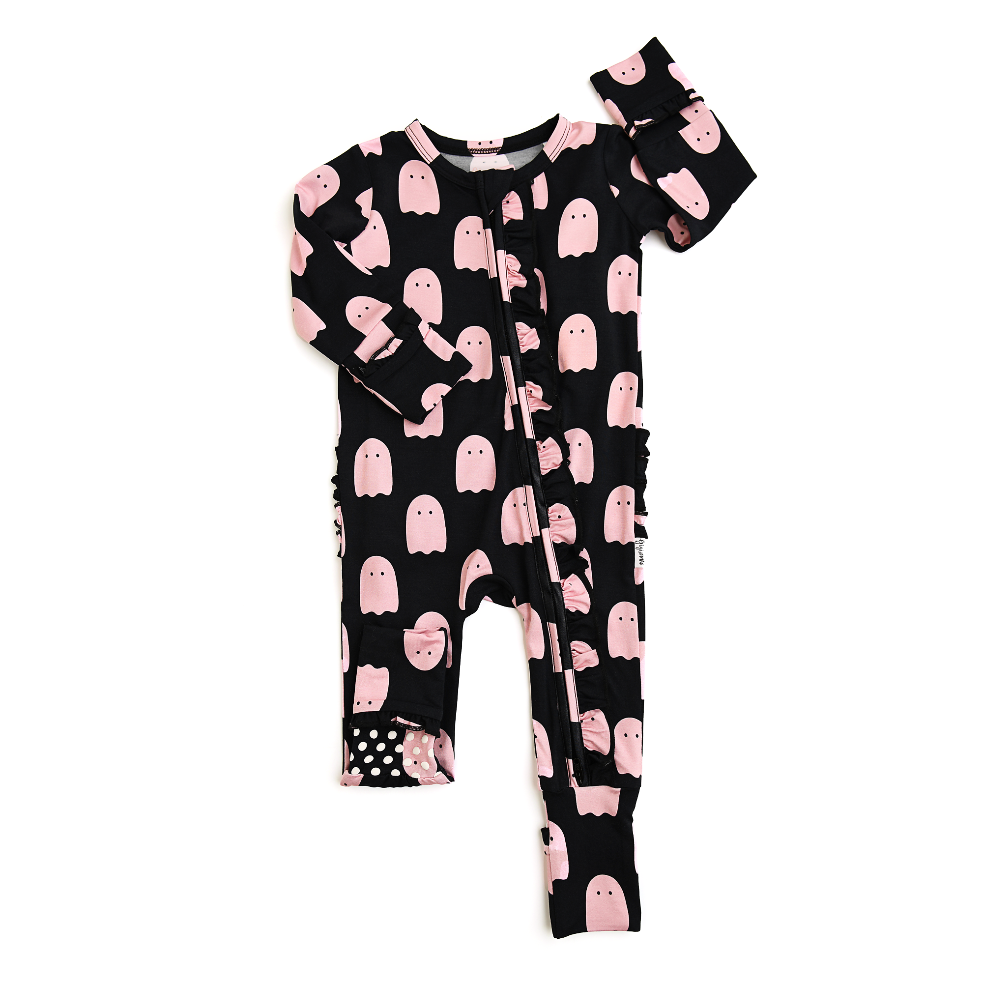 Gigi and Max - Shade Black RUFFLE ZIP Bamboo Sleepies Little Halloween