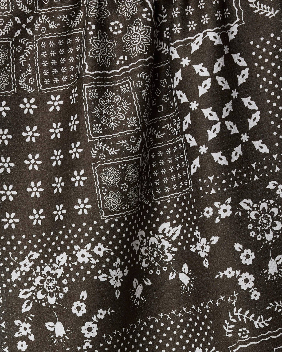 Geometry - Blossoming Bandanna Brown Tea Towel