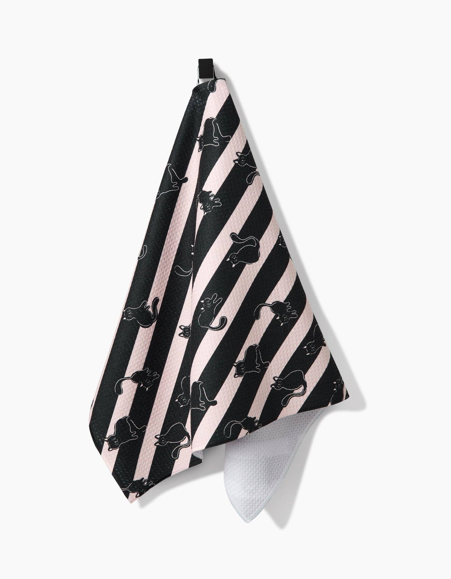 Geometry - Striped Black Cats Tea Towel