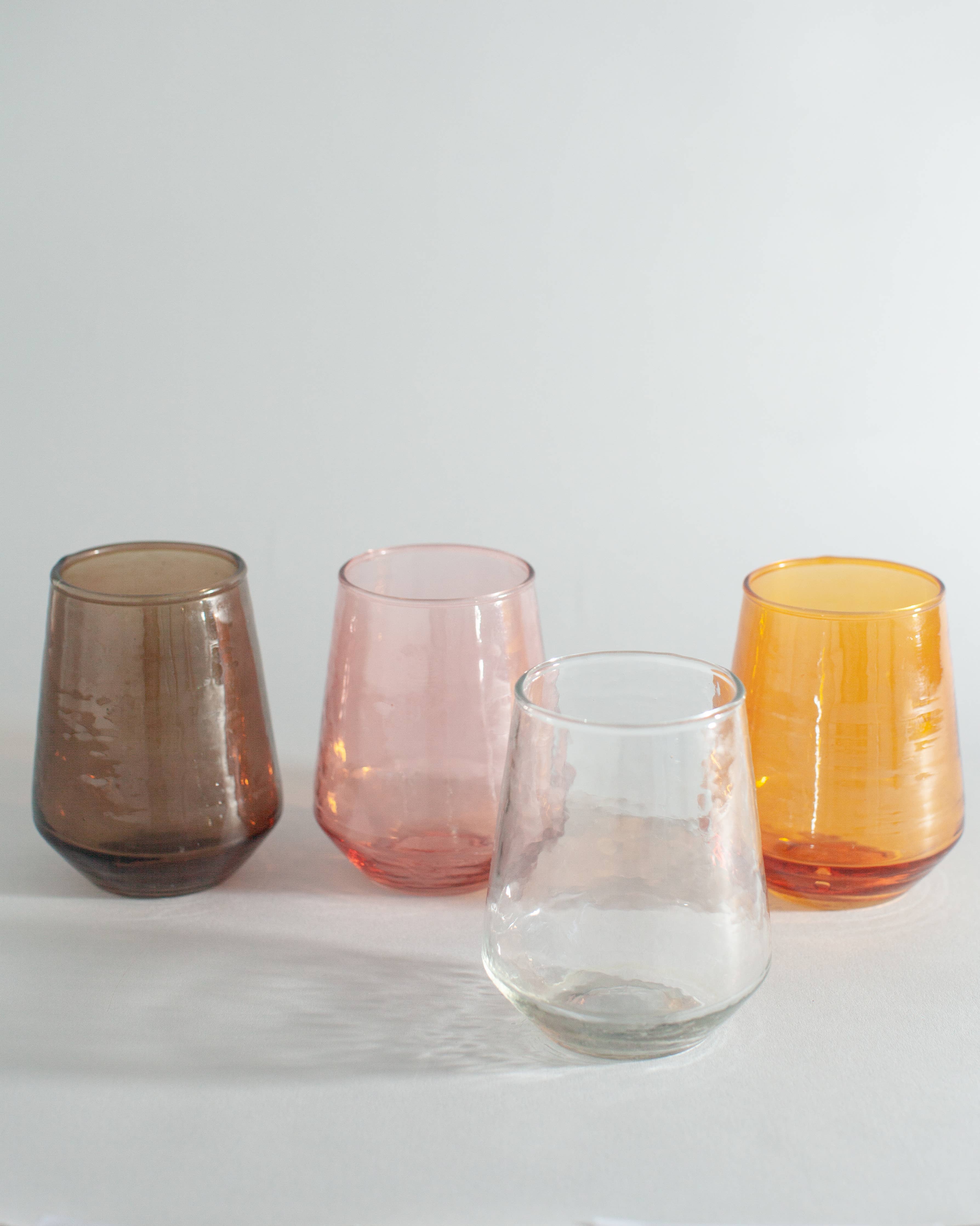 Creative Women - Handblown Hammered Glass Water Tumbler - assorted colors