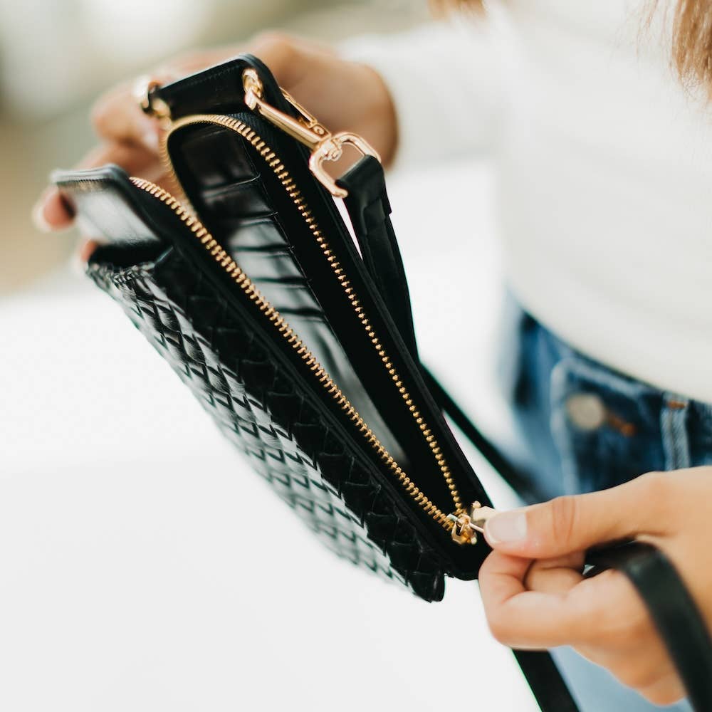 Pretty Simple - Woven Double Duty Phone Bag - Assorted Colors