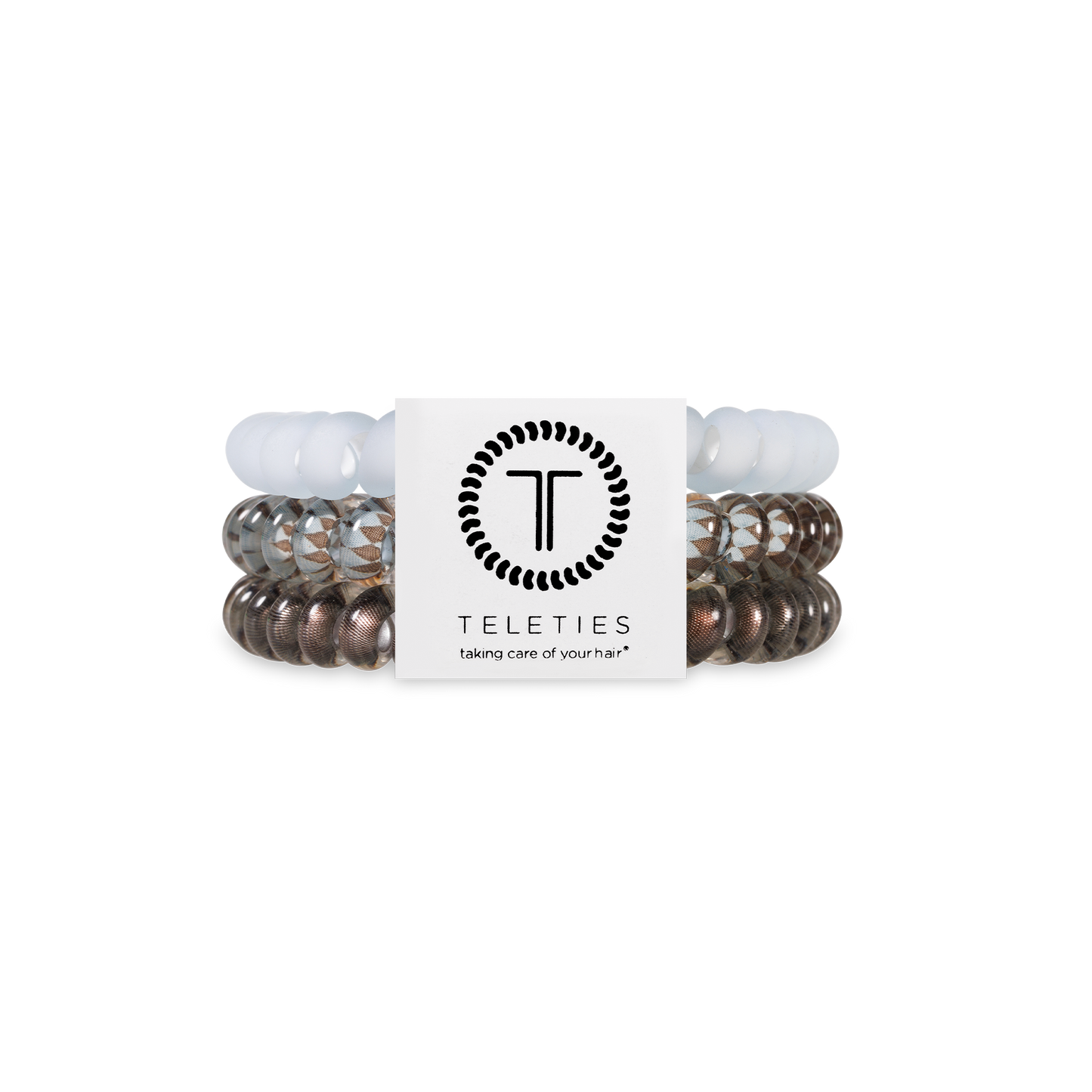 TELETIES - Spiral Hair Coils | Small | Truly Taupe Hair Ties
