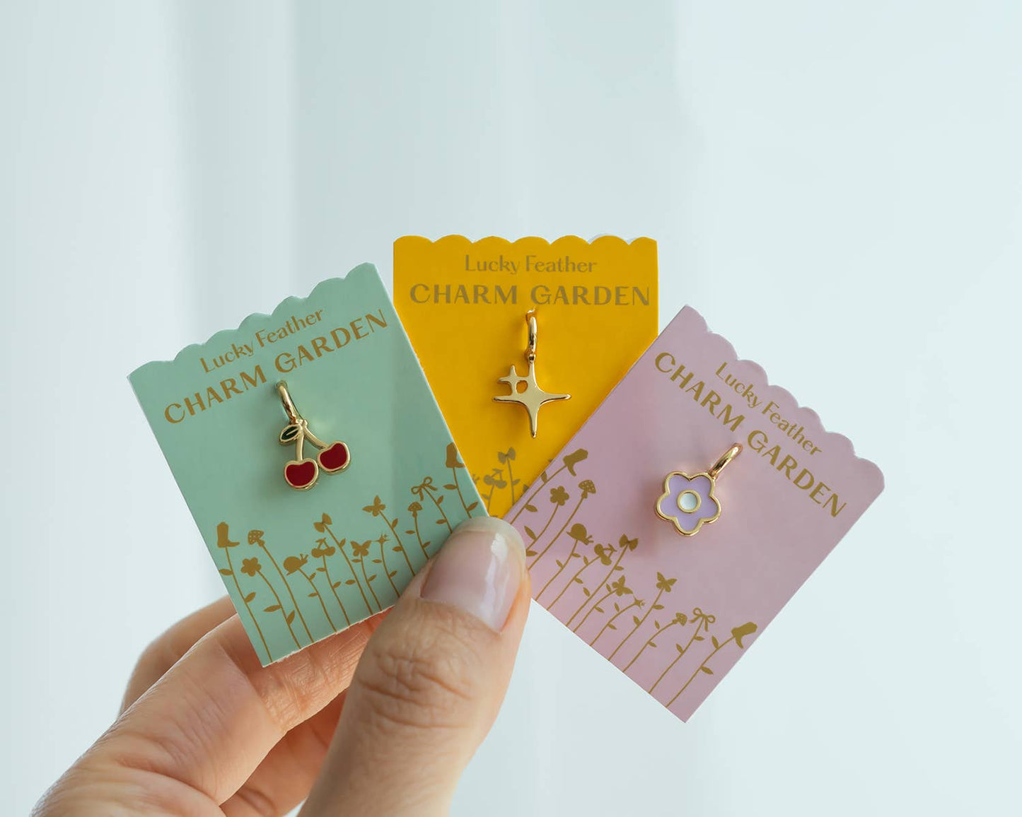 Lucky Feather - Charm Garden - Cherry Charm - Gold