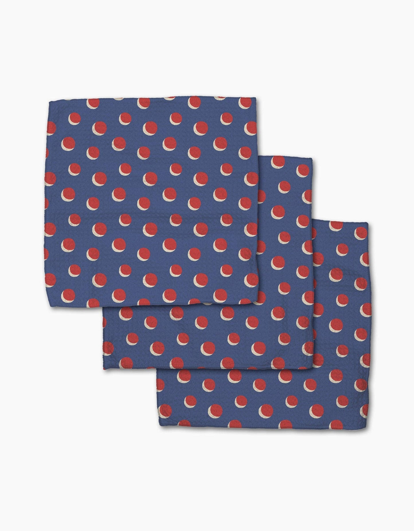 Geometry - Four In A Row Dot Blue Dishcloth Set