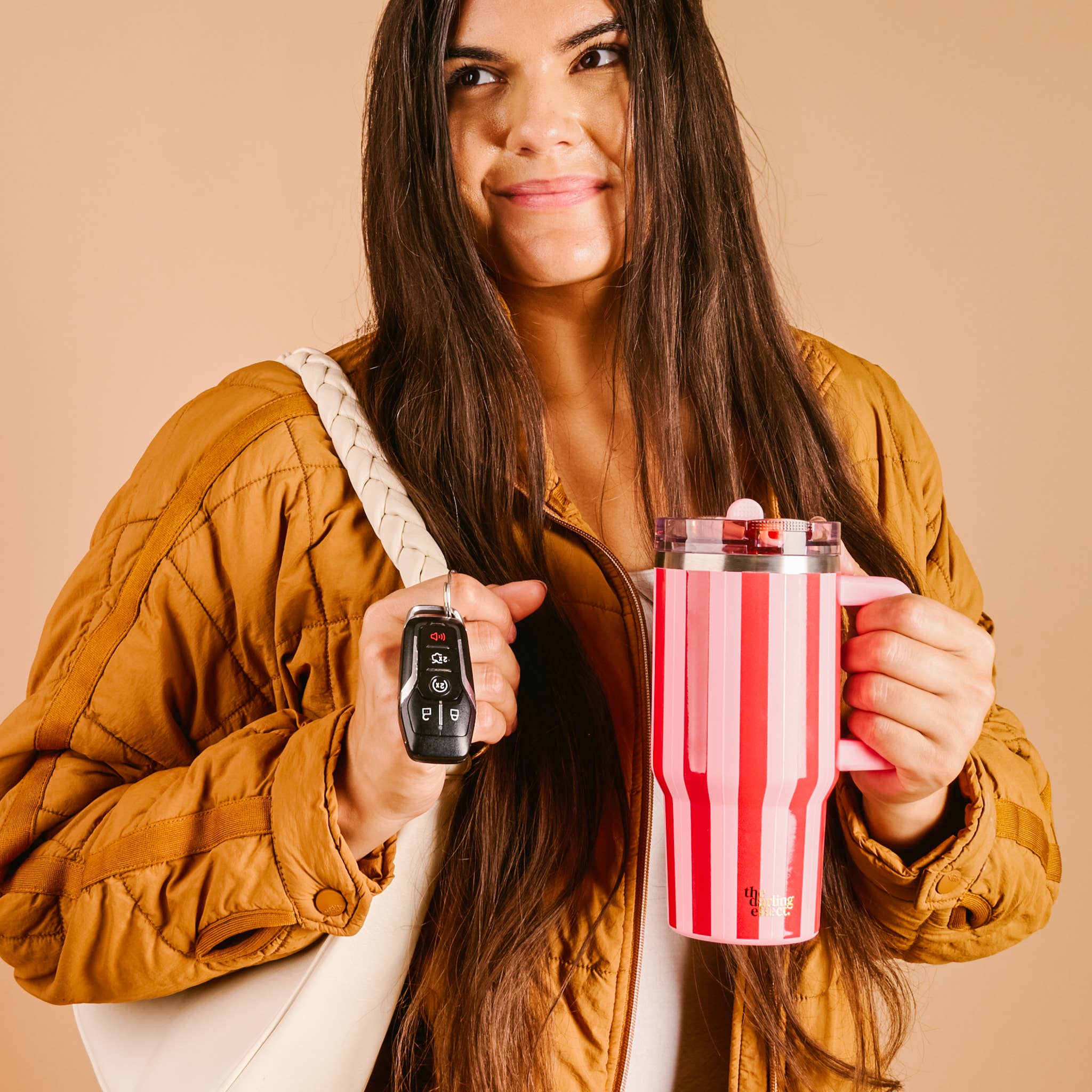 The Darling Effect - 20 oz Lifestyle Flip Straw Tumbler-Peppermint Stripes