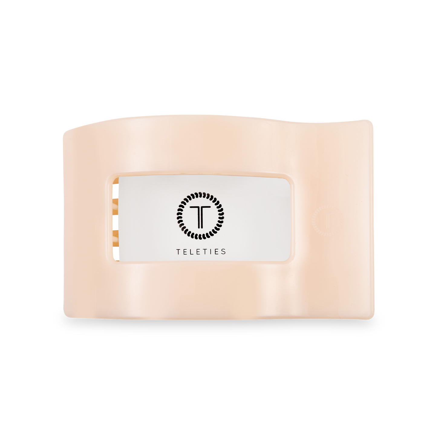 TELETIES - Flat Rectangle Hair Clip | Medium | Almond Beige