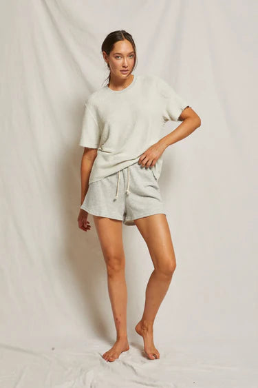 perfectwhitetee - layla french terry sweat shorts - heather grey
