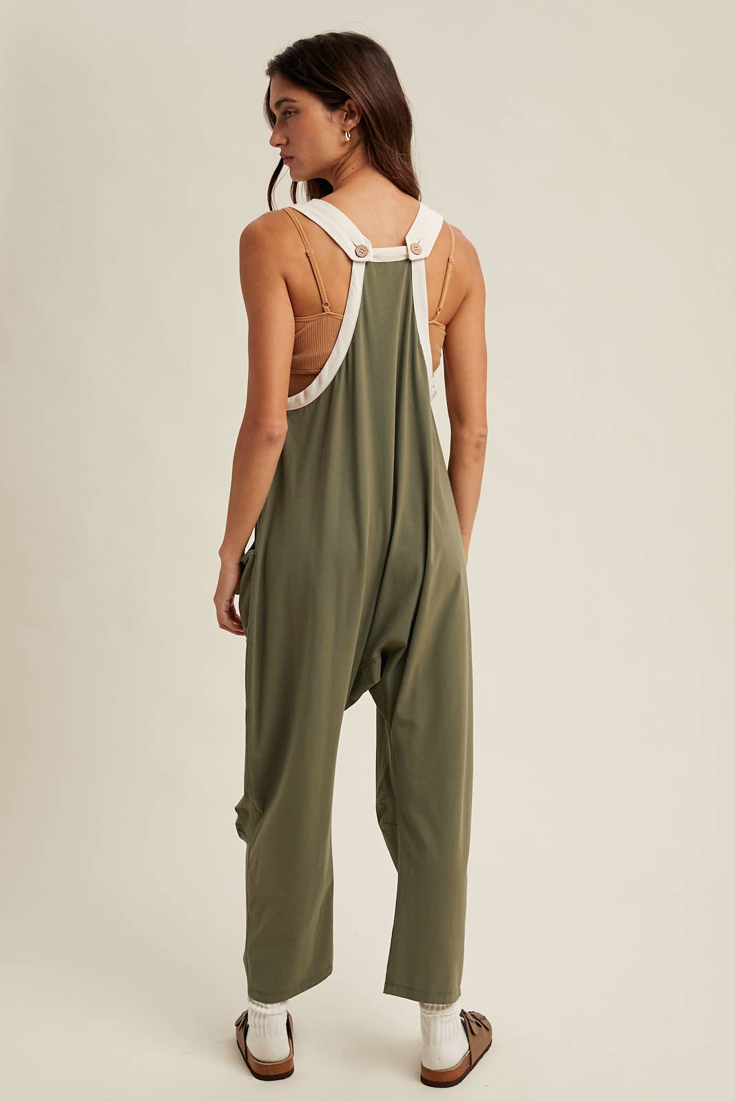 Wishlist Apparel - CONTRAST BUTTON-UP CAMI JUMPSUIT