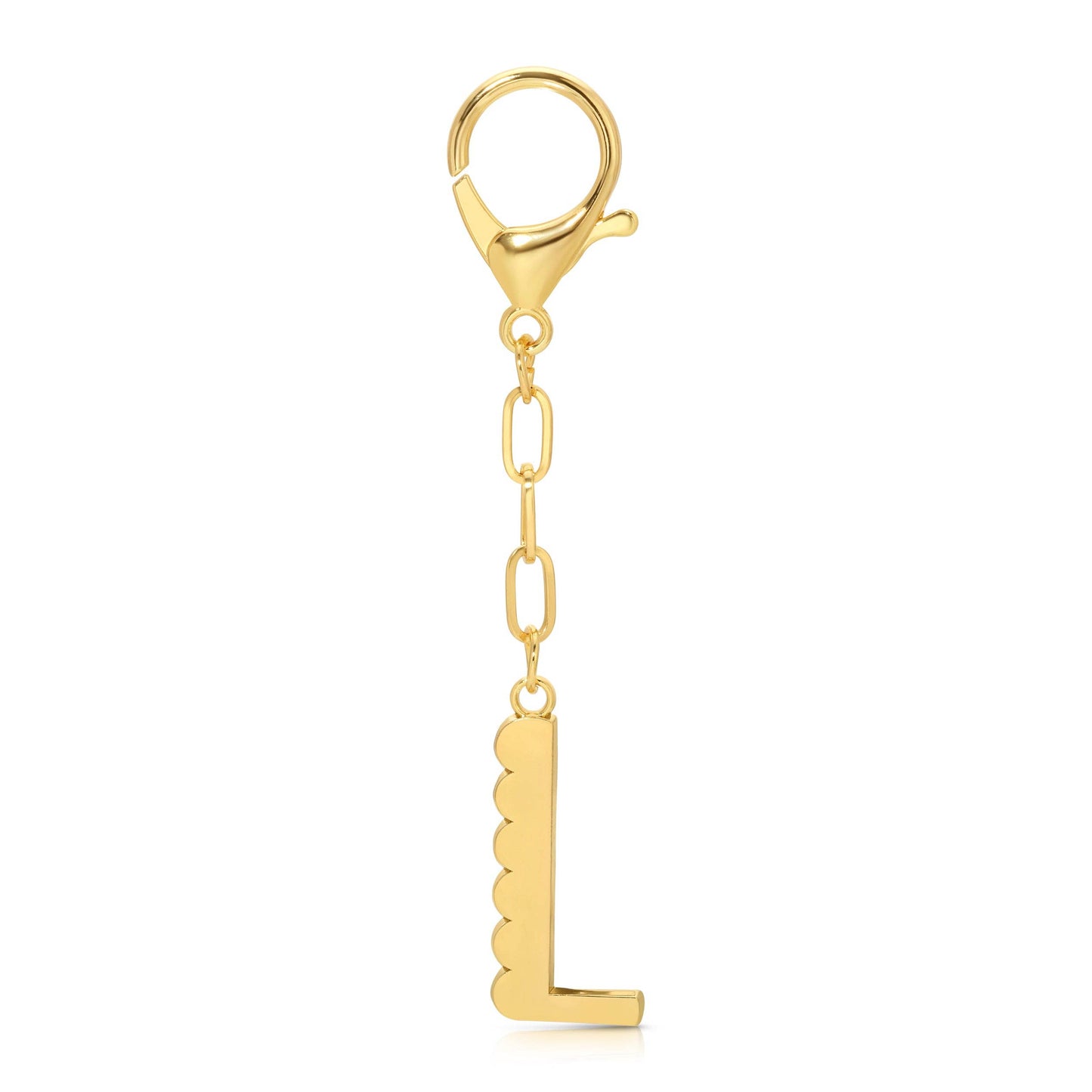 Lucky Feather - Enamel Bag Charm / Keychain - Letter - L