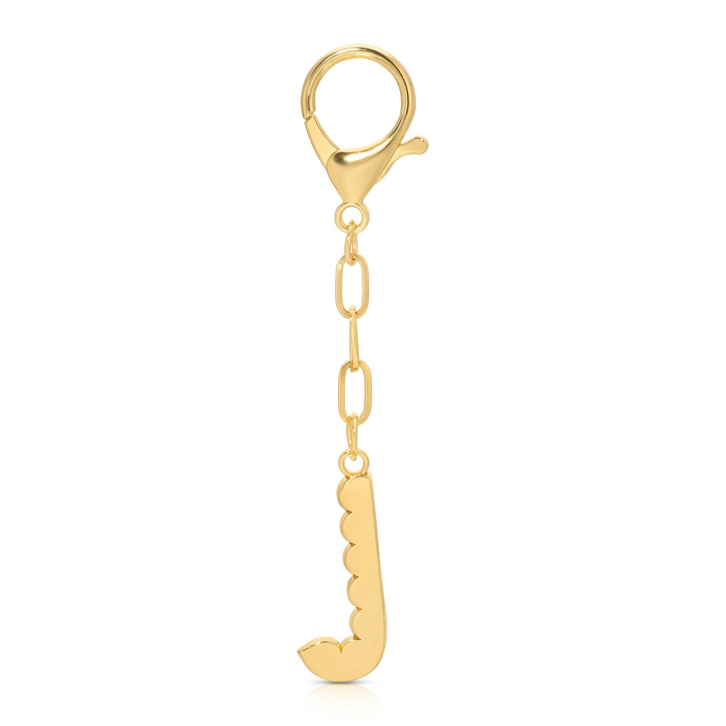 Lucky Feather - Enamel Bag Charm / Keychain - Letter - J
