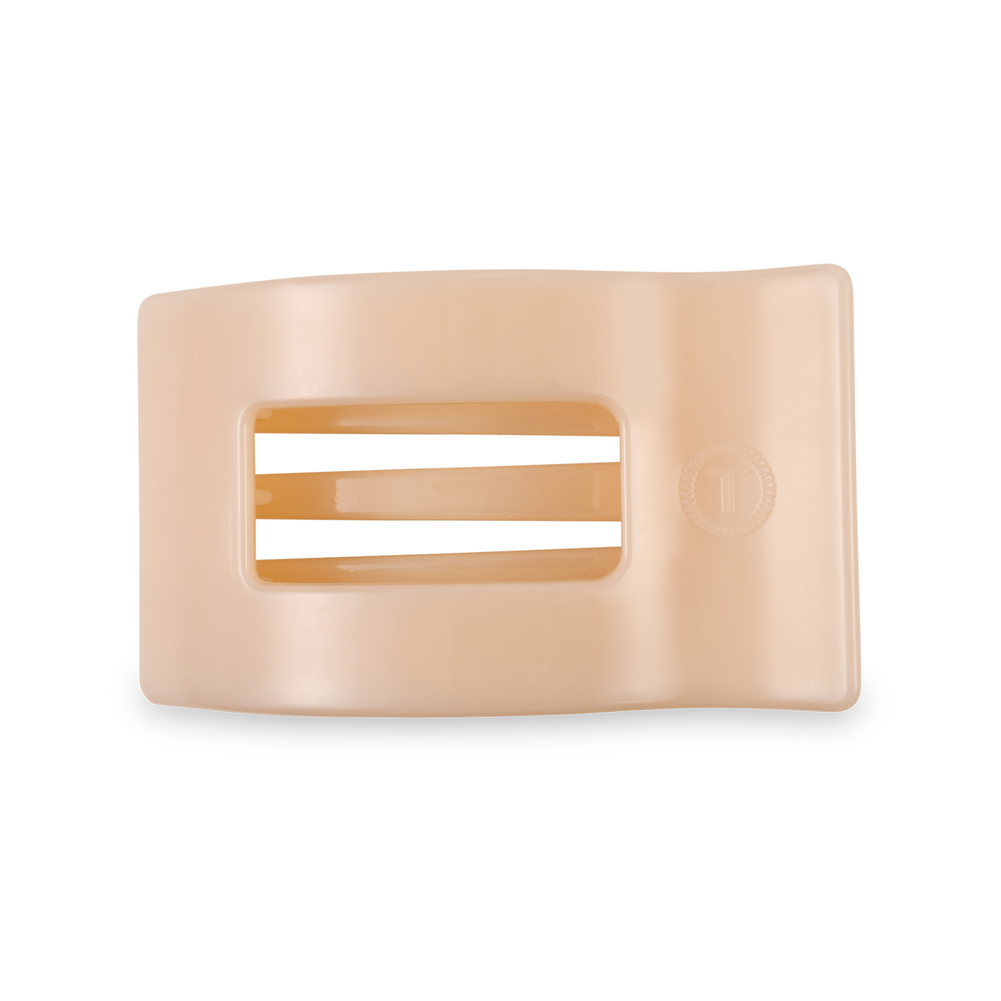 TELETIES - Flat Rectangle Hair Clip | Medium | Almond Beige