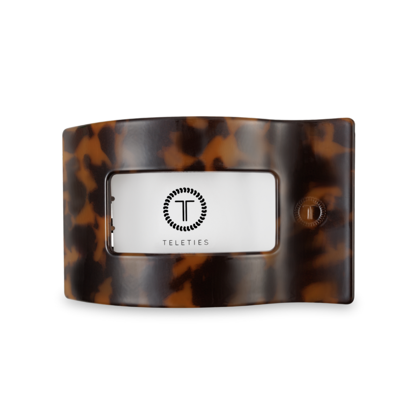 TELETIES - Flat Rectangle Hair Clip | Medium | Tortoise