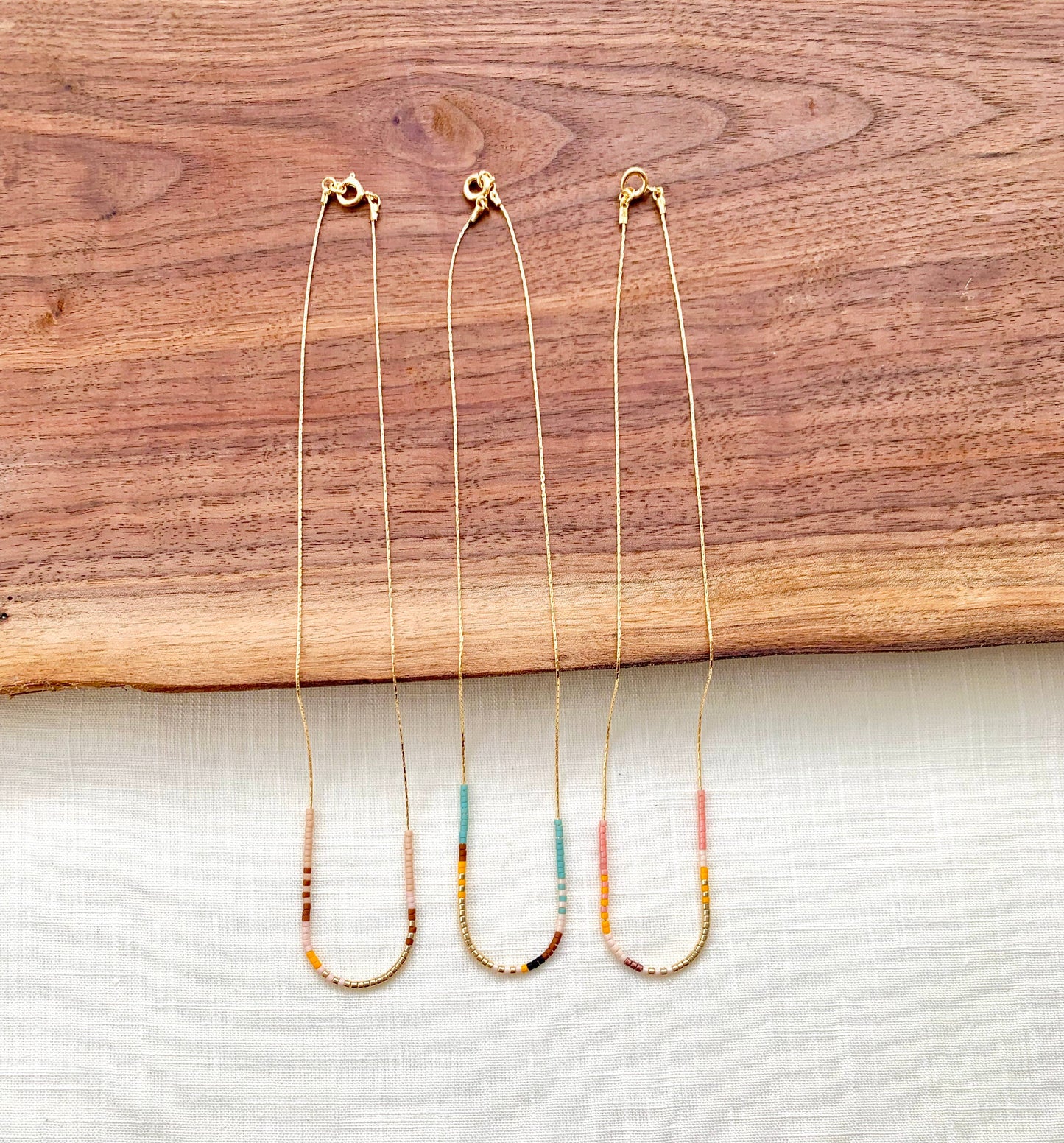 Ocean Breakup - Thin Beaded Necklace - Desert Collection