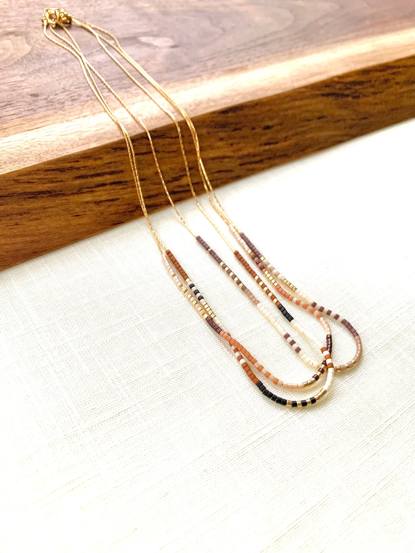 Ocean Breakup - Rich Neutral Seed Bead Necklace