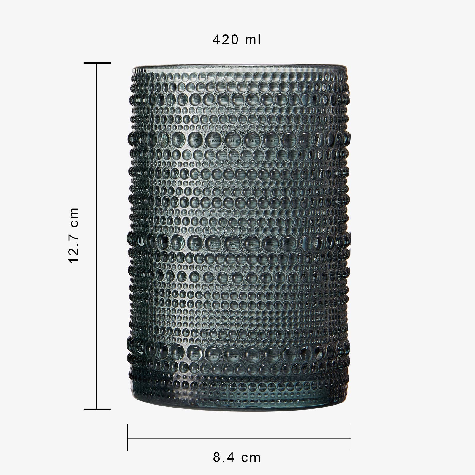 Beaded Highball Drinking Glasses  - Assorted Muted Colors