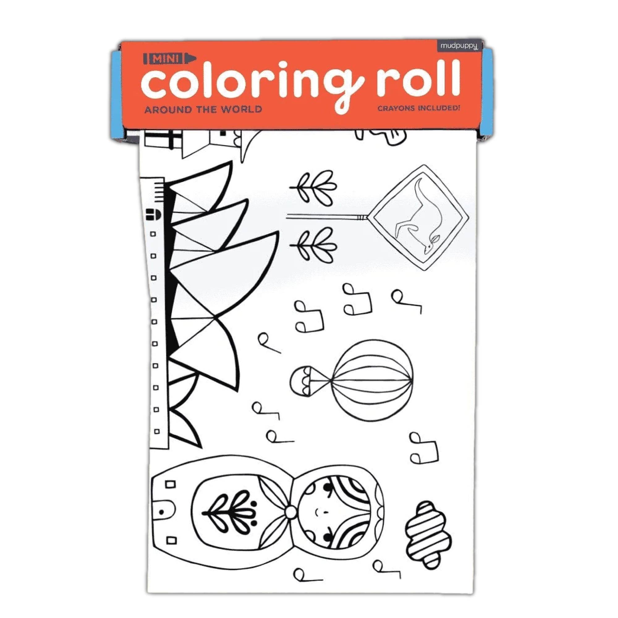 mudpuppy - Around the World Mini Coloring Roll – homebody