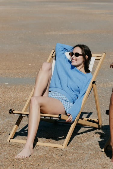 perfectwhitetee - ziggy inside out shrunken sweatshirt - pacific blue