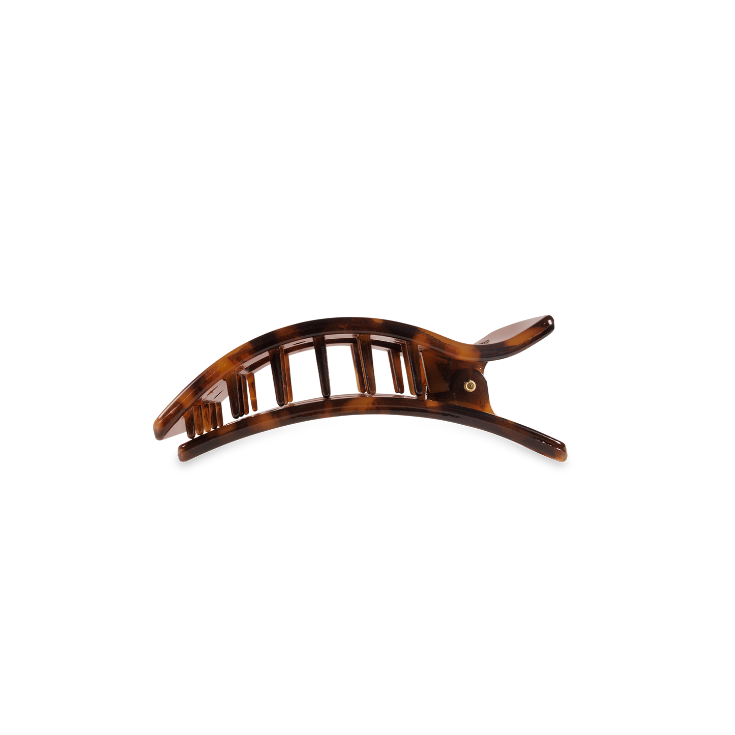 TELETIES - Flat Rectangle Hair Clip | Small | Tortoise