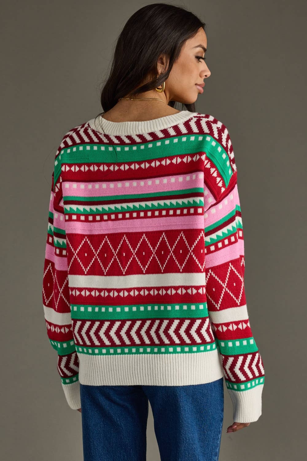 Panache Apparel Co. - Multicolored Winter Pattern Sweater