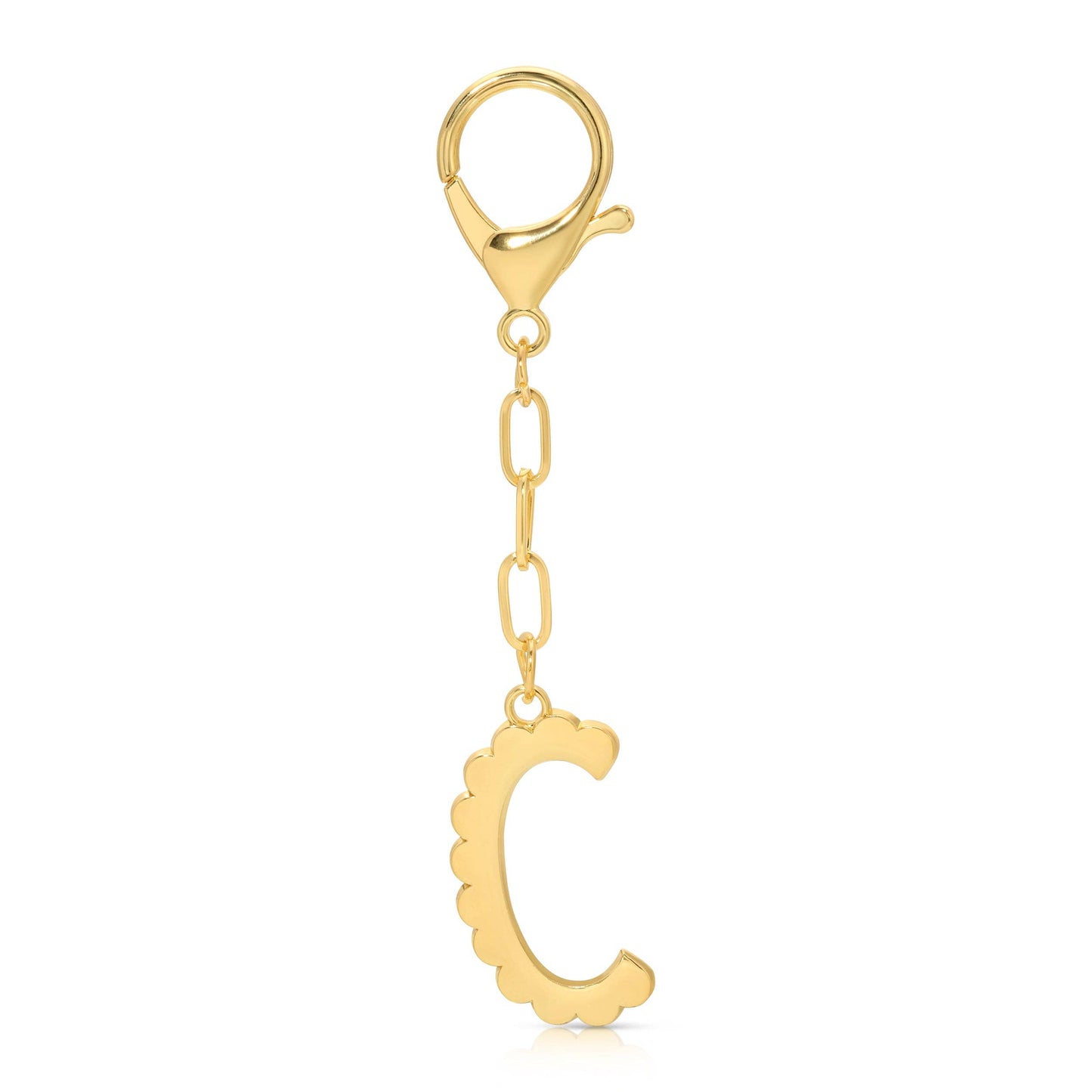 Lucky Feather - Enamel Bag Charm / Keychain - Letter - C