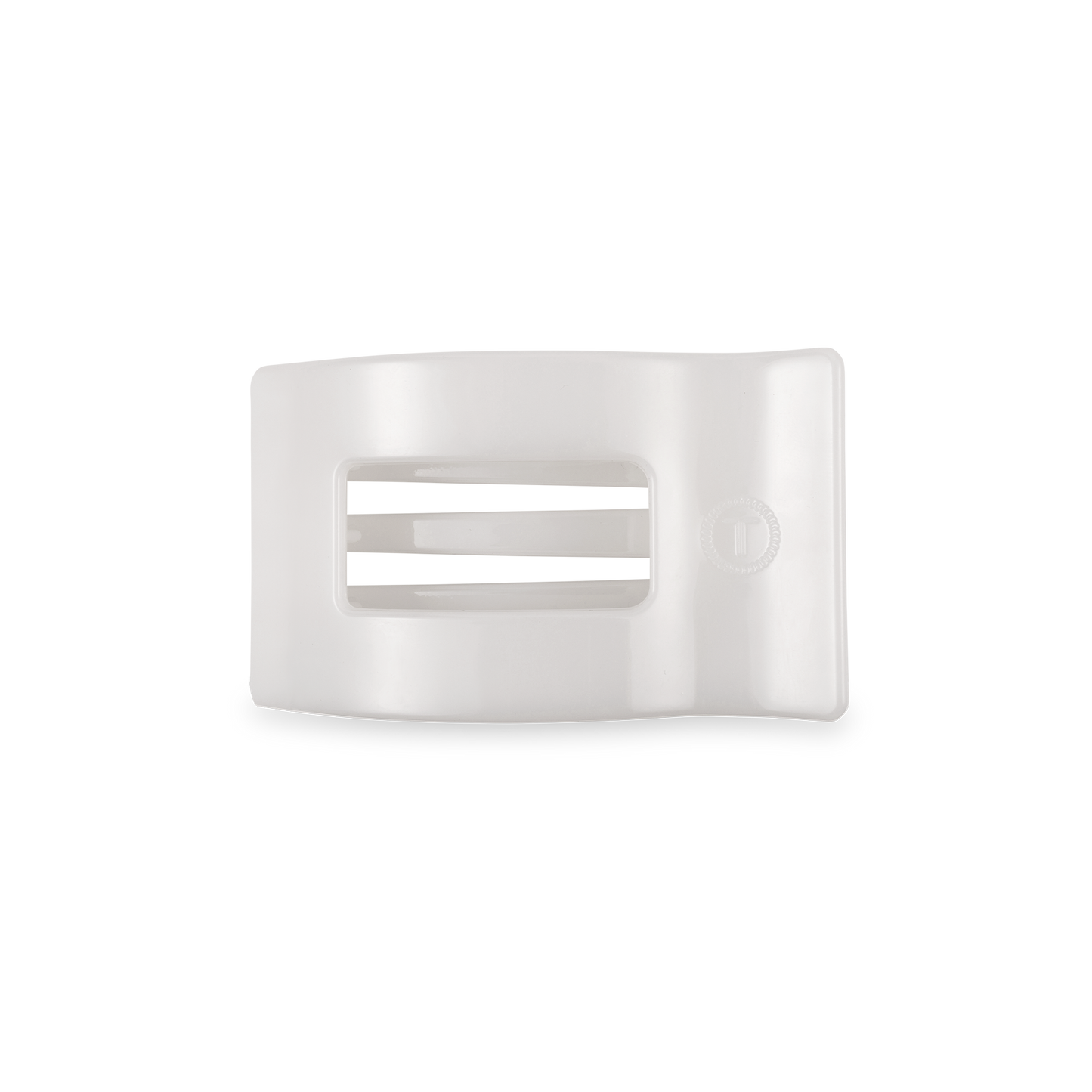 TELETIES - Flat Rectangle Hair Clip | Small | Coconut White