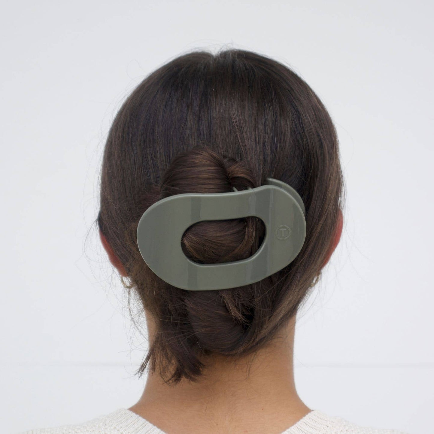 TELETIES - Flat Round Hair Clip | Large | Sage It Ain't So