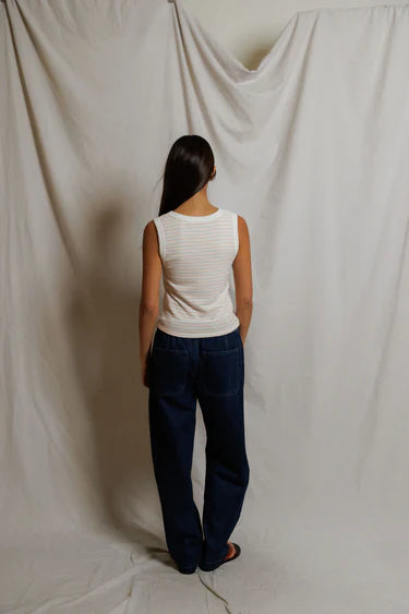 perfectwhitetee kendra brushed sweater tank - clementine