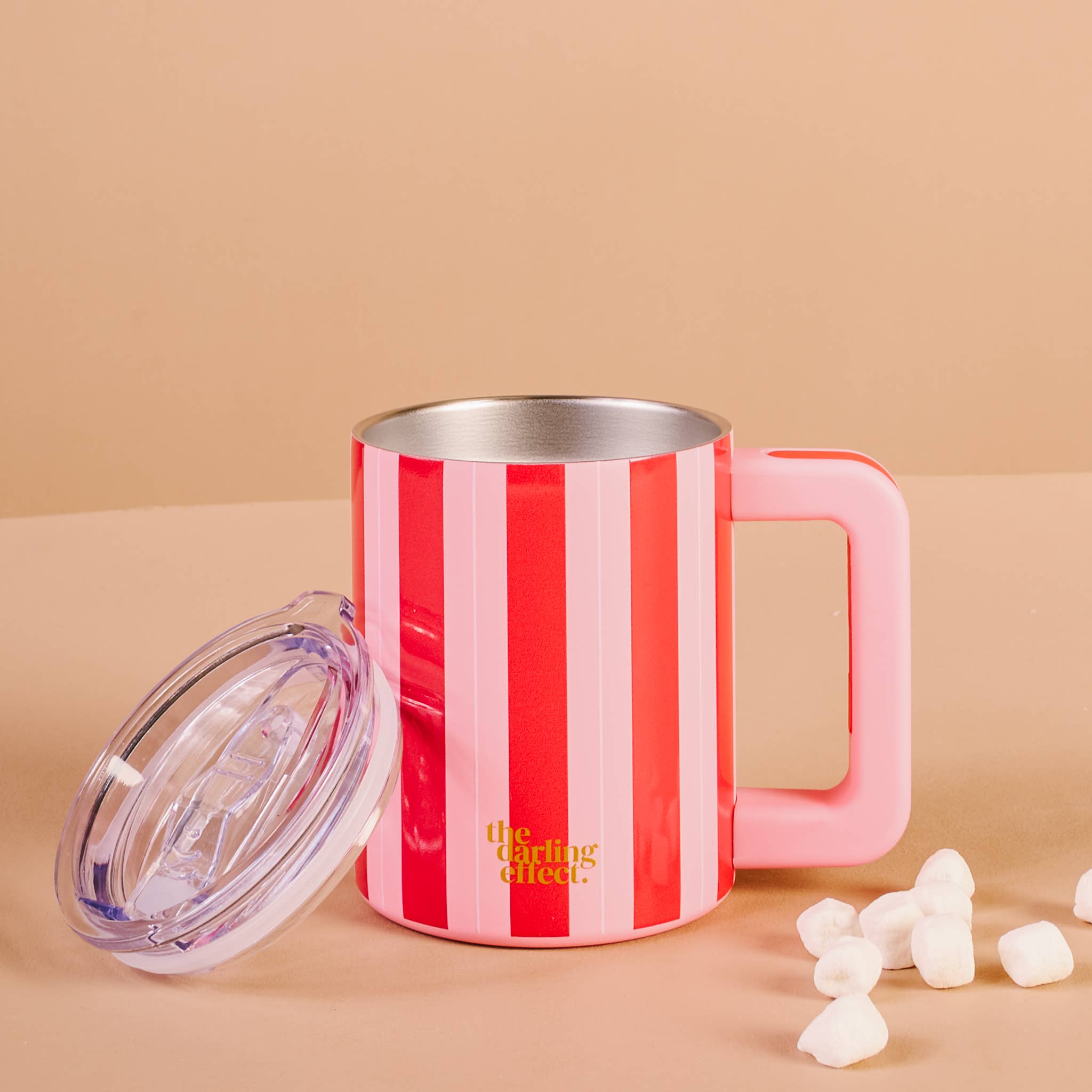 The Darling Effect - 14 oz Insulated Mug-Peppermint Stripes