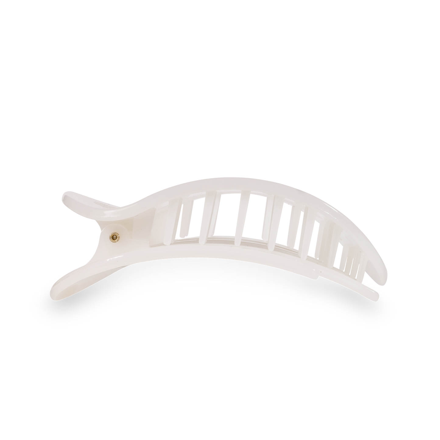 TELETIES - Coconut White Medium Flat Round Clip