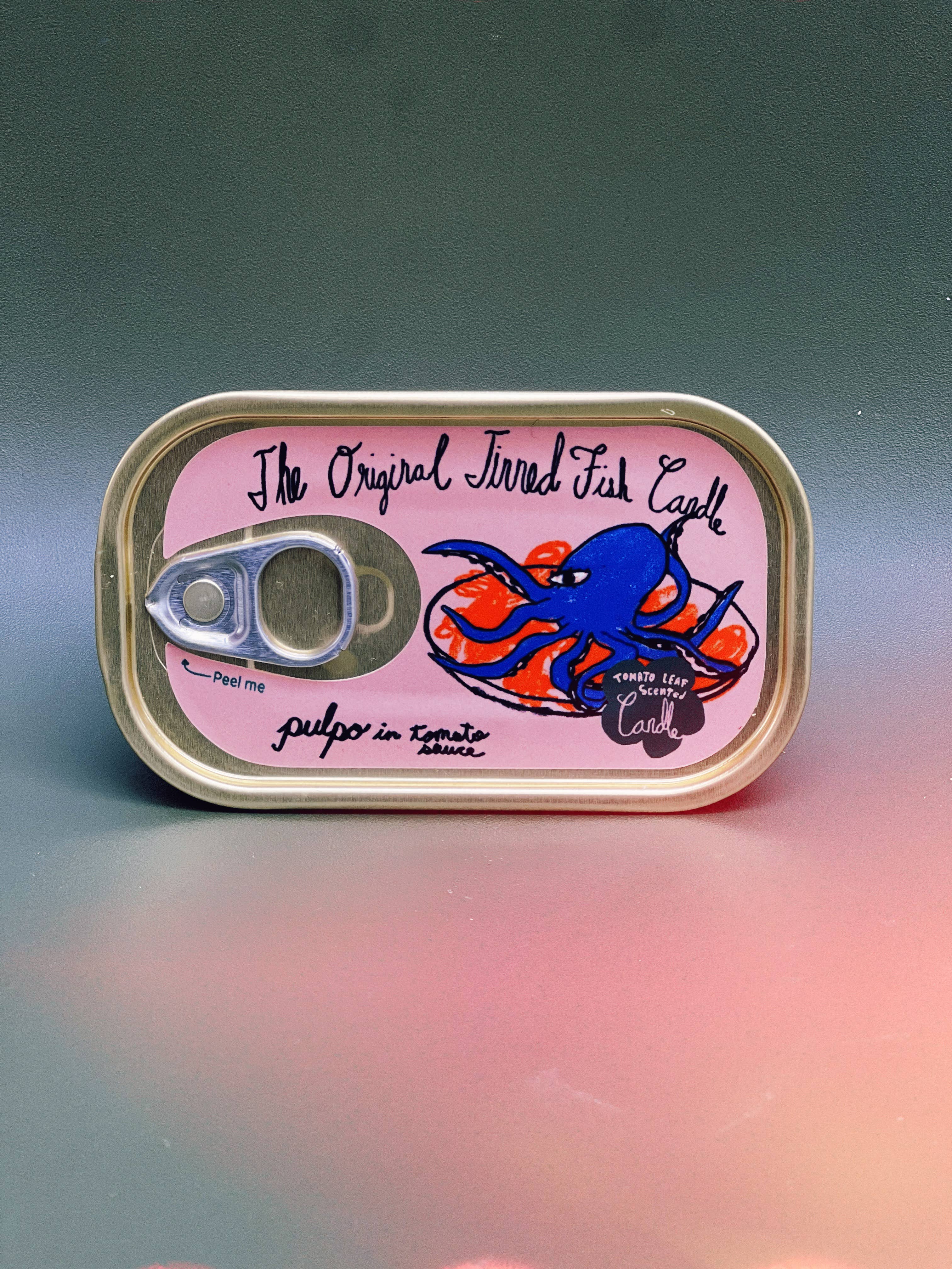 Tinned Candle - Tinned Fish Candle - Pulpo in Tomato Sauce