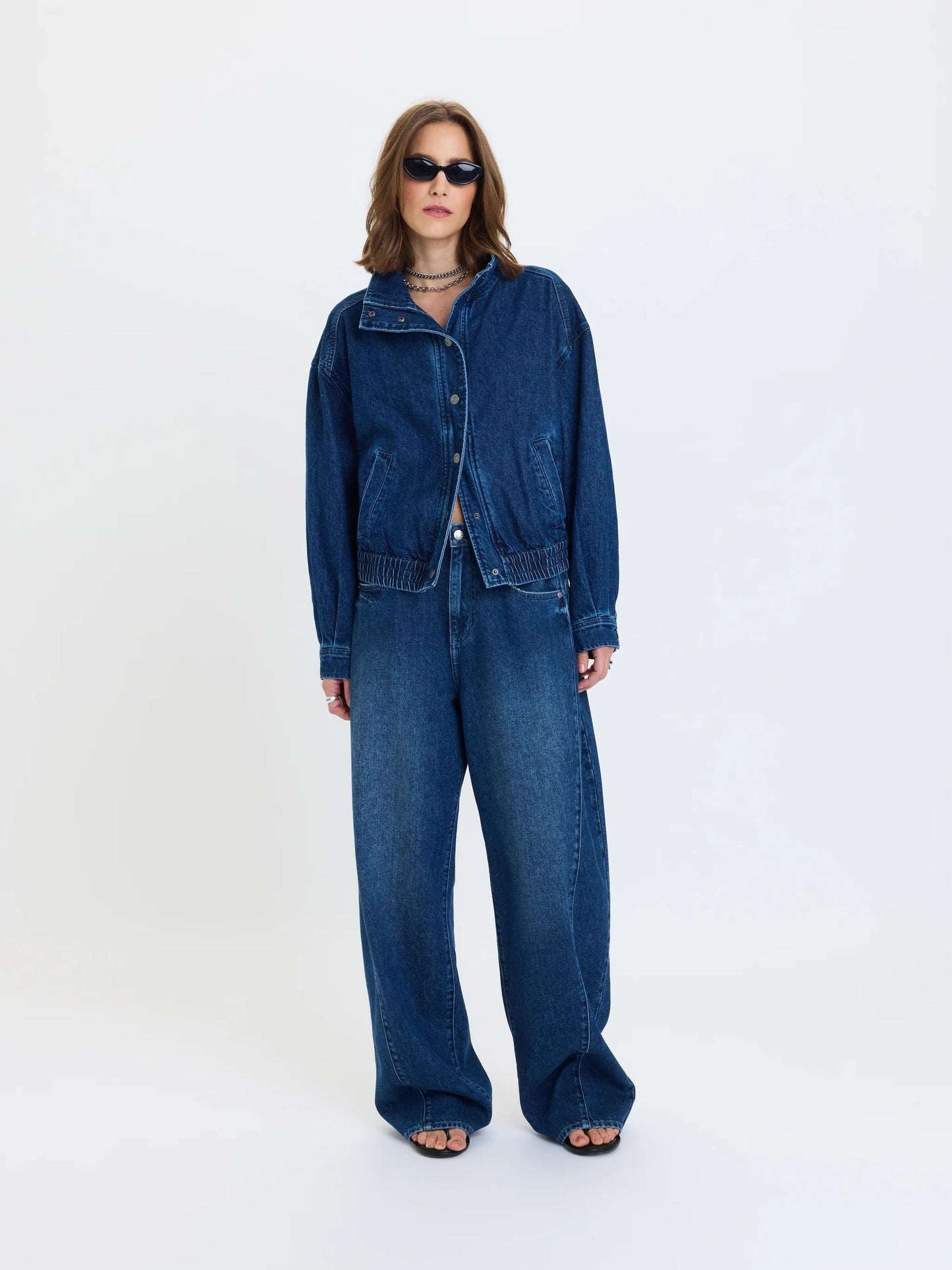 Daze Phantom Funnel Neck Denim Jacket - Rush