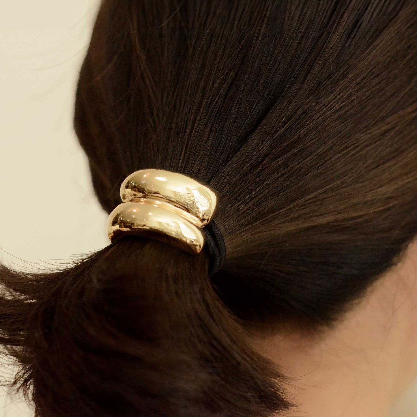 nar'sha - Mini Double Arch Metal Ponytail Hair Tie | Gold