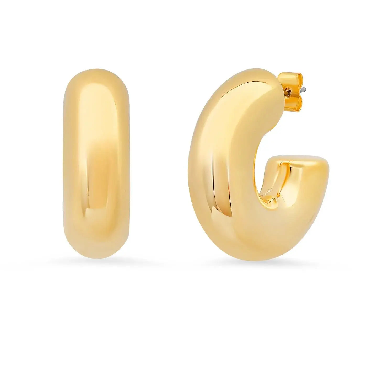 Tai Jewelry - Puffy Small Gold Hoops