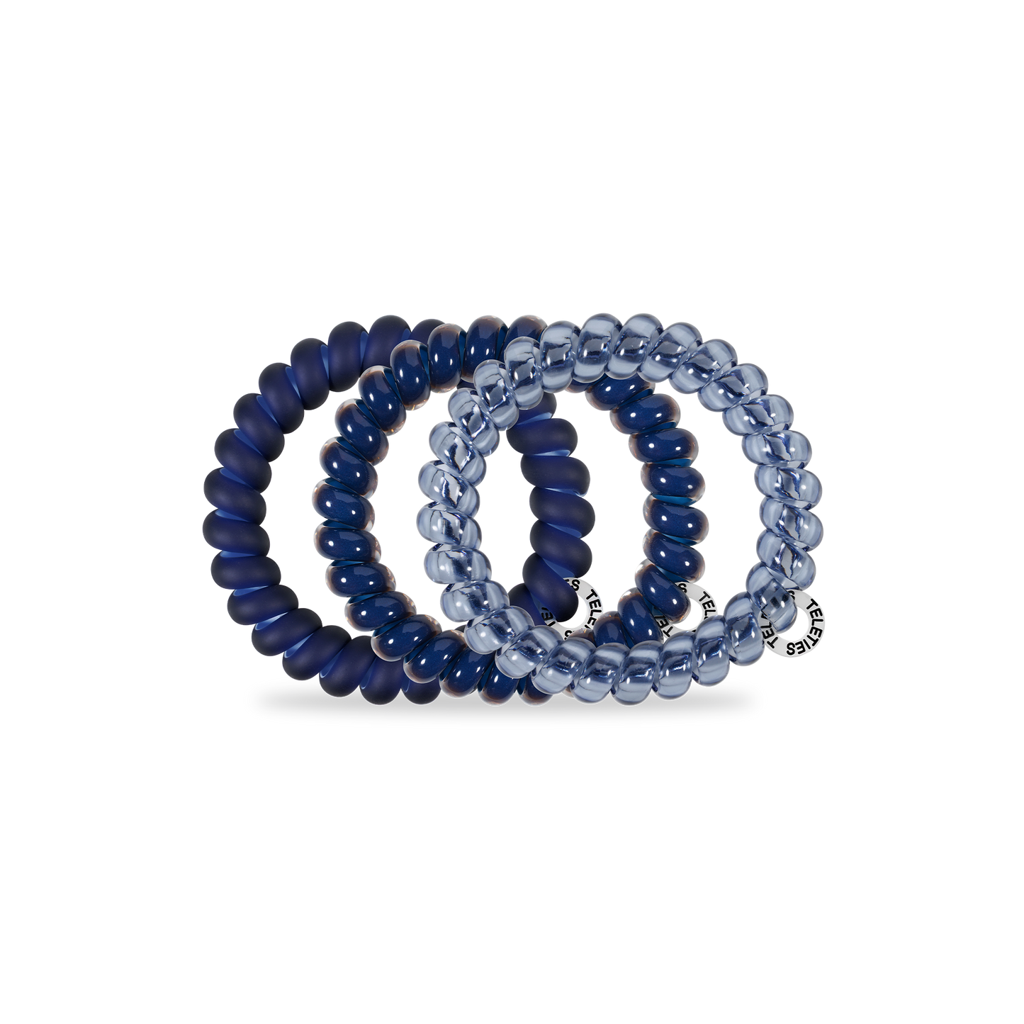TELETIES - Spiral Hair Coils | Large | Nightfall Navy Hair Ties