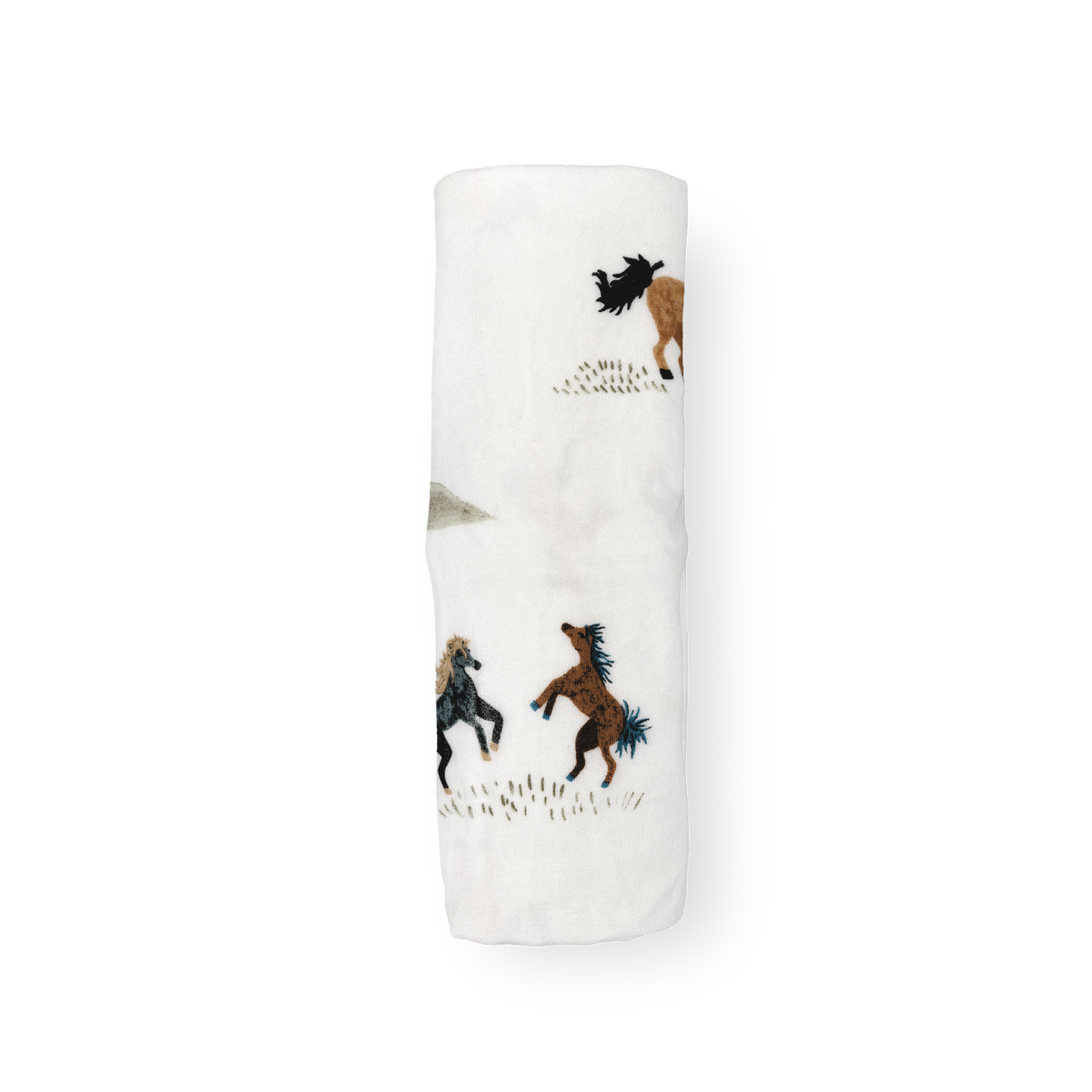 Little Unicorn - Stretch Knit Swaddle Blanket - Wild Horses