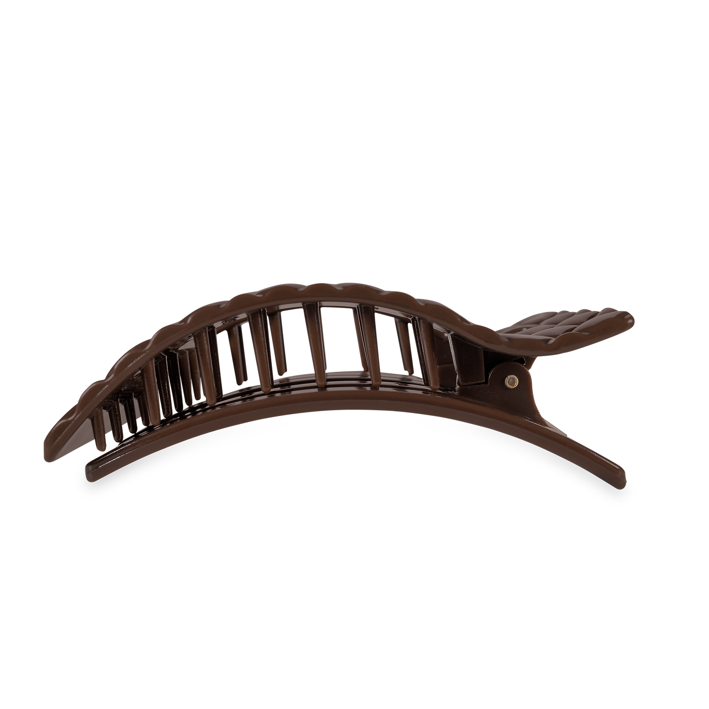 TELETIES - Flat Rectangle Hair Clip | Large | Truly Taupe Quilted