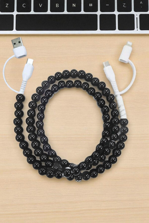 Nash Grey - Updated Black Beaded Cord Phone Charger