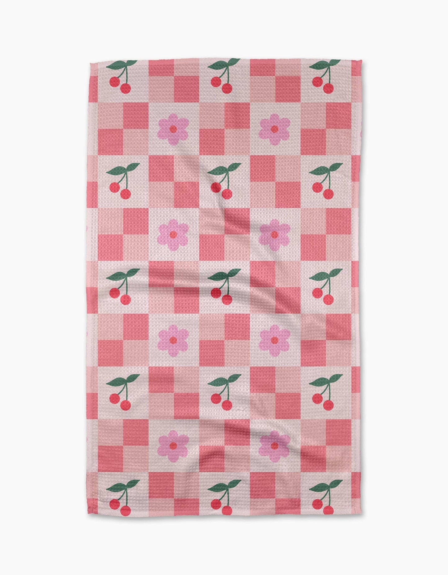 Geometry - Floral and Cherries Tea Towel