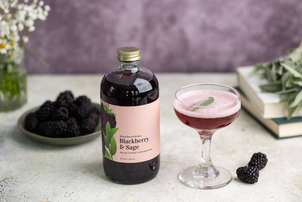 Wood Stove Kitchen - Blackberry & Sage Cocktail Mixer and Mocktail Mixer, 16 fl oz