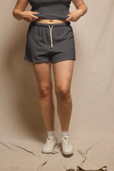 perfectwhitetee - layla french terry sweat shorts - vintage black