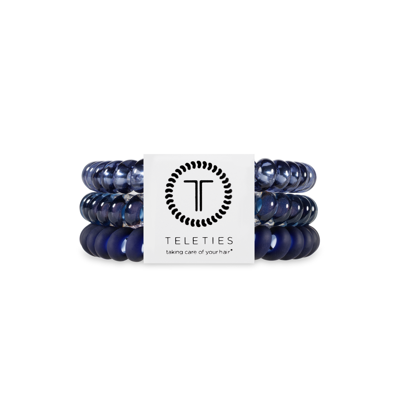 TELETIES - Spiral Hair Coils | Small | Nightfall Navy Hair Ties