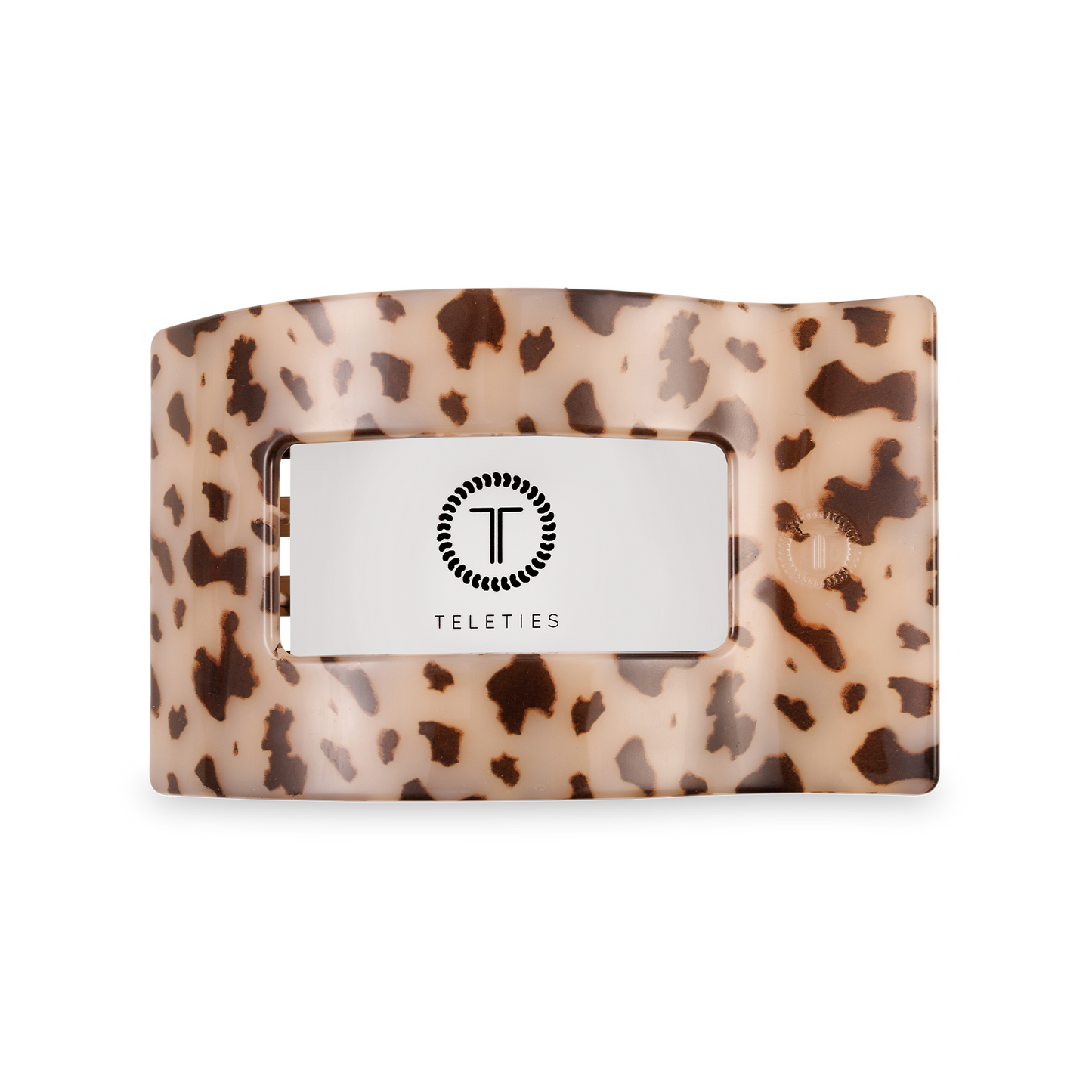 TELETIES - Flat Rectangle Hair Clip | Medium | Blonde Tortoise